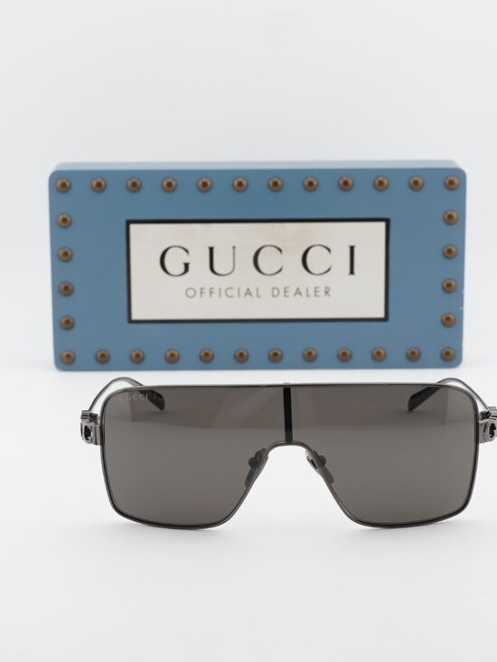 Gucci GG1936S 002 Shield Sunglasses - Gunmetal Grey / Grey main image 6